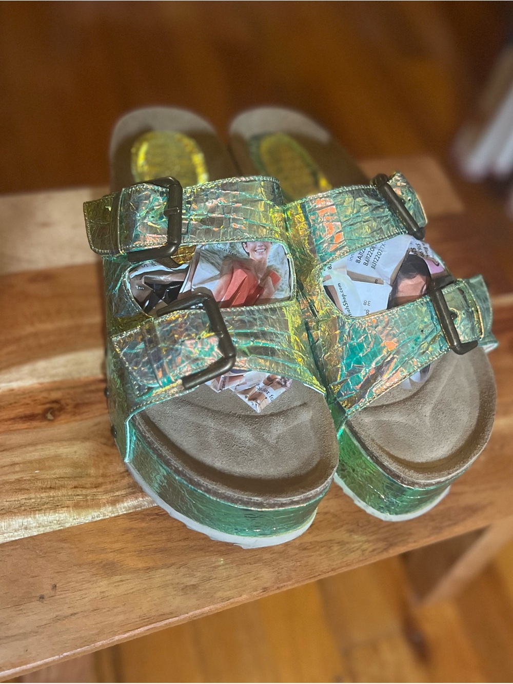 Jeffrey Campbell x Free People
Rule Breaker Platform Sandals in Holographic - Picture 2 of 7